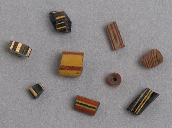 Selection of complex or polychrome finished beads excavated at Igbo Olokun