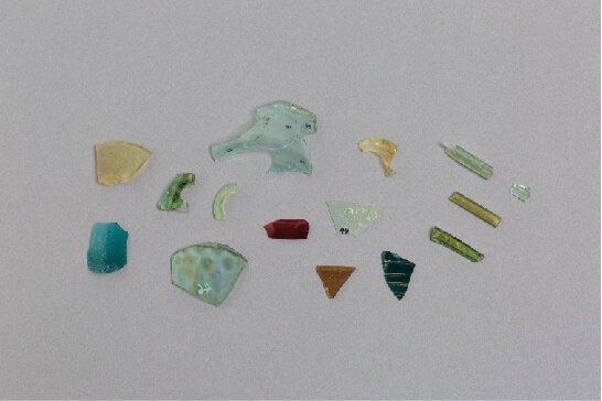 Glass vessel fragments excavated at Essouk-Tadmekka. Institut des sciences humaines, Bamako, Mali. Photographs by Clare Britt