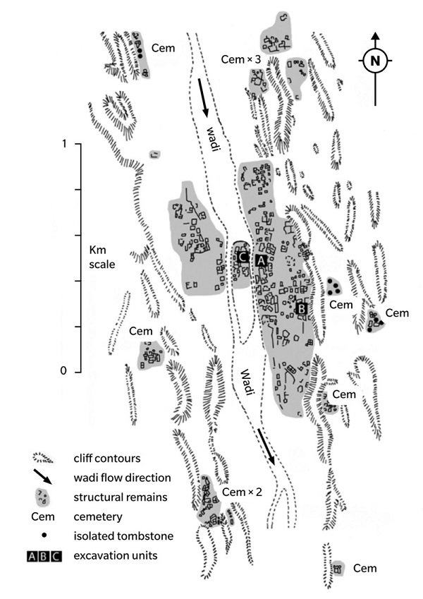 map of the site of Essouk-Tadmekka